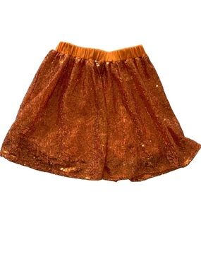 Orange Sequin Skirt Girls